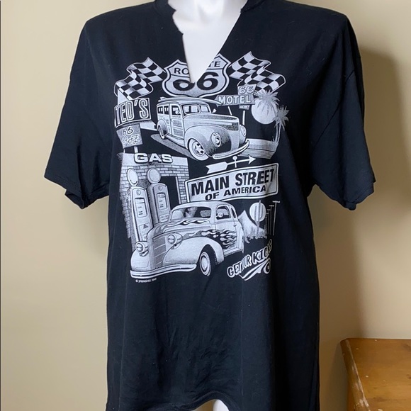 Gildan Tops - Gildan Route 66 Distressed Tee Shirt